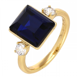 PIERŚCIONEK POZŁACANY 11 MM SAPPHIRE CRYSTAL XUPING 85882