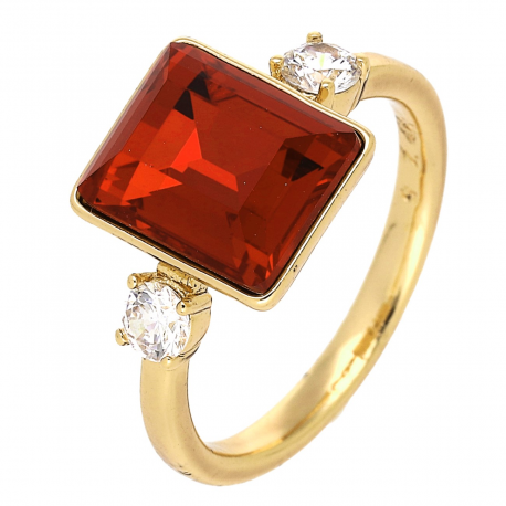 PIERŚCIONEK POZŁACANY 11 MM SIAM CRYSTAL XUPING 85883