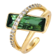 PIERŚCIONEK POZŁACANY 16 MM EMERALD CRYSTAL XUPING 85886