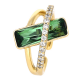 PIERŚCIONEK POZŁACANY 16 MM EMERALD CRYSTAL XUPING 85886