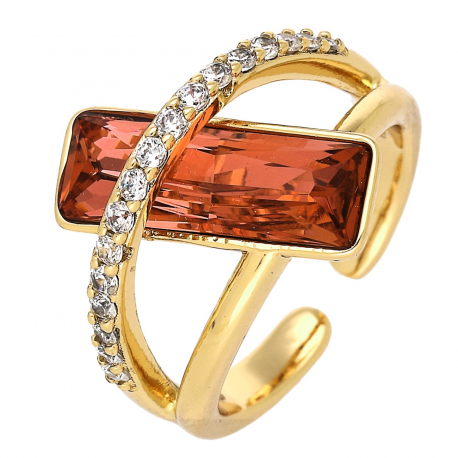 PIERŚCIONEK POZŁACANY 16 MM SIAM CRYSTAL XUPING 85889
