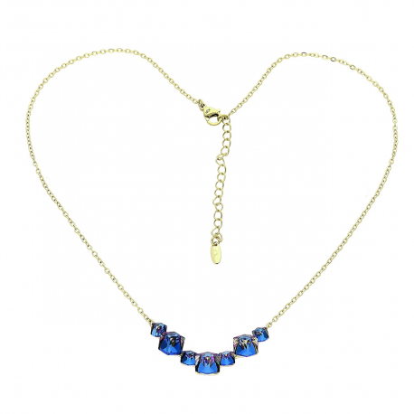 14K CELEBRYTKA POZŁACANA 41+5 CM SAPPHIRE CRYSTAL XUPING 85896