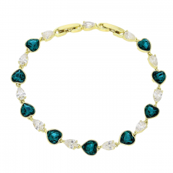 14K BRANSOLETKA POZŁACANA 19,5-17,5 CM 7 MM EMERALD CRYSTAL XUPING 85899