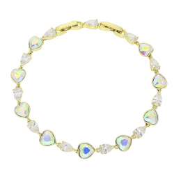 14K BRANSOLETKA POZŁACANA 19,5-17,5 CM 7 MM AB CRYSTAL XUPING 85900