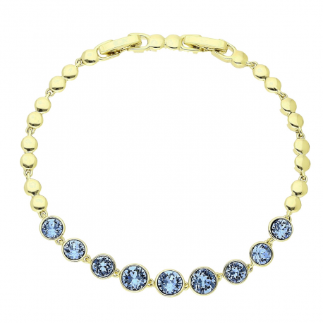 14K BRANSOLETKA POZŁACANA 19-17 CM 7 MM SAPPHIRE LIGHT CRYSTAL XUPING 85902