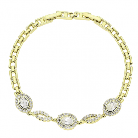 14K BRANSOLETKA POZŁACANA 19-17 CM 9 MM CRYSTAL XUPING 85907