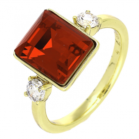 14K PIERŚCIONEK POZŁACANY 11 MM SIAM CRYSTAL XUPING 85909