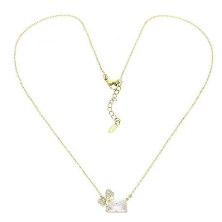 14K CELEBRYTKA POZŁACANA 47+3 CM BRYLANT Z KOKARDKĄ XUPING 85934