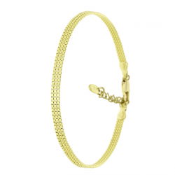 14K BRANSOLETKA POZŁACANA 17,5+3 CM 3 MM WENECJANY TRZY XUPING 85940