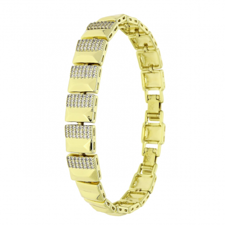 14K BRANSOLETKA POZŁACANA 19-17 CM 11 MM ELEGANCE XUPING 85941