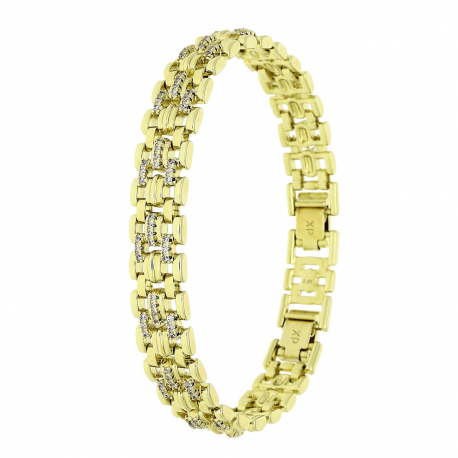 14K BRANSOLETKA POZŁACANA 18,5-16,5 CM 10 MM LUXURY XUPING 85942