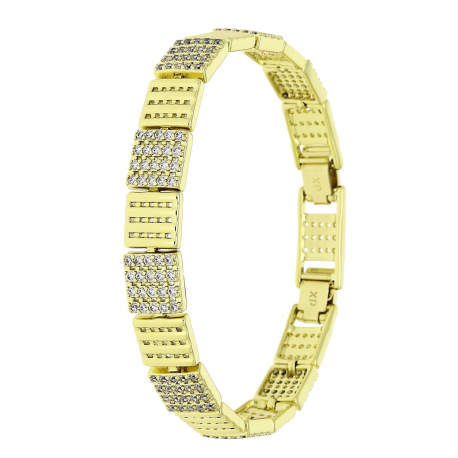 14K BRANSOLETKA POZŁACANA 18,5-16,5 CM 9 MM ELEGANCE XUPING 85944