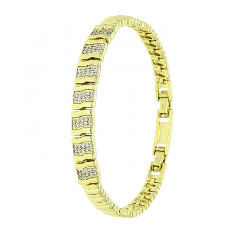 14K BRANSOLETKA POZŁACANA 18,5-16,5 CM 7 MM ELEGANCE XUPING 85945