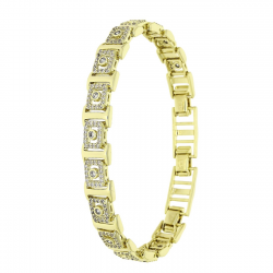 14K BRANSOLETKA POZŁACANA 19,5-17,5-16,5 CM 9 MM LUXURY XUPING 85947