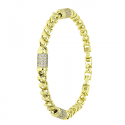 14K BRANSOLETKA POZŁACANA 19-17 CM 6 MM LUXURY XUPING 85950