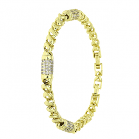 14K BRANSOLETKA POZŁACANA 19-17 CM 6 MM LUXURY XUPING 85950
