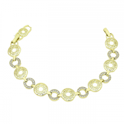 14K BRANSOLETKA POZŁACANA 19,5-17,5 CM 12 MM GRECKIE KRĘGI XUPING 85959