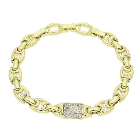 14K BRANSOLETKA POZŁACANA 20,5-18,5-16,5 CM 10 MM ELEGANCE XUPING 85960