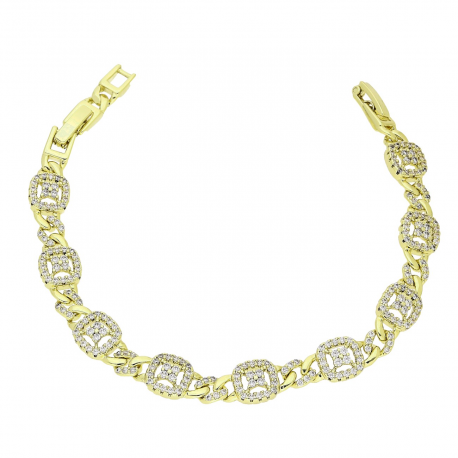 14K BRANSOLETKA POZŁACANA 18,5-16,5 CM 8 MM ELEGANCE XUPING 85963