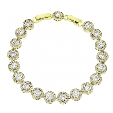 14K BRANSOLETKA POZŁACANA 18,5-16,5 CM 8 MM LUXURY XUPING 85967
