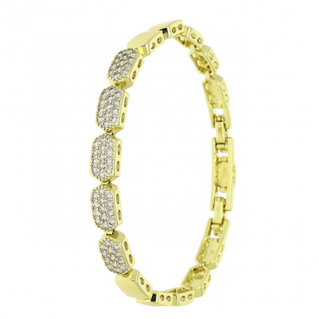 14K BRANSOLETKA POZŁACANA 19-17 CM 6 MM ELEGANCE XUPING 85969