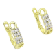14K KOLCZYKI POZŁACANE 15/5 MM TRADYCYJNE Z BRYLANTAMI XUPING 85988