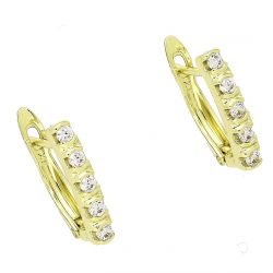 14K KOLCZYKI POZŁACANE 14,5/3 MM TRADYCYJNE Z BRYLANTAMI XUPING 85990