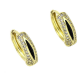 14K KOLCZYKI POZŁACANE 15/5 MM BRYLANTOWE KÓŁKA EMALIA XUPING 85998