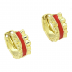 14K KOLCZYKI POZŁACANE 13/7 MM KÓŁKA EMALIA XUPING 86000
