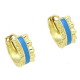 14K KOLCZYKI POZŁACANE 13/7 MM KÓŁKA EMALIA XUPING 86001