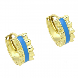 14K KOLCZYKI POZŁACANE 13/7 MM KÓŁKA EMALIA XUPING 86001