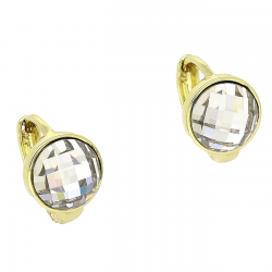 14K KOLCZYKI POZŁACANE 13/9 MM KÓŁKA Z KABOSZONEM XUPING 86012