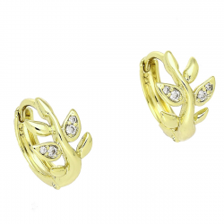 14K KOLCZYKI POZŁACANE 13/9 MM KÓŁKA GAŁĄZKI XUPING 86018