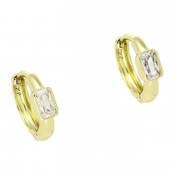14K KOLCZYKI POZŁACANE 13/4 MM KÓŁKA Z BRYLANTEM XUPING 86029