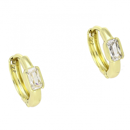 14K KOLCZYKI POZŁACANE 13/4 MM KÓŁKA Z BRYLANTEM XUPING 86029
