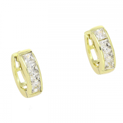 14K KOLCZYKI POZŁACANE 13/4 MM KÓŁKA Z RADIANTAMI XUPING 86039