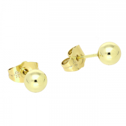14K KOLCZYKI POZŁACANE 6 MM ZŁOTA KULKA XUPING 86043