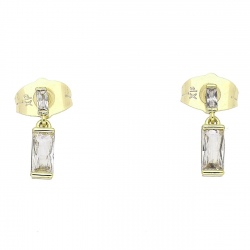 14K KOLCZYKI POZŁACANE 13/3 MM BRYLANTOWE MALUSZKI XUPING 86047