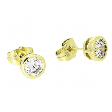 14K KOLCZYKI POZŁACANE 7 MM BRYLANT XUPING 86048