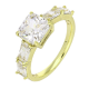 14K PIERŚCIONEK POZŁACANY 7 MM ELEGANCJA RADIANTU XUPING 86057