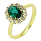 14K PIERŚCIONEK POZŁACANY 12 MM LADY D SZMARAGD XUPING 86062