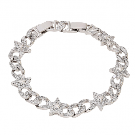 BRANSOLETKA PLATYNOWANA 19,5-17,5 CM 12 MM GWIAŹDZISTA XUPING 86140