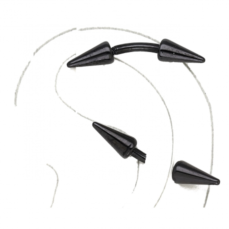 KOLCZYKI CERAMICZNA PIERCING CZARNE 19/3 MM TTM XUPING 86145