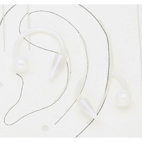 KOLCZYKI CERAMICZNA PIERCING BIAŁE 13/4 MM TTM XUPING 86152