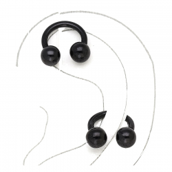 KOLCZYKI CERAMICZNA PIERCING CZARNE 10/4 MM TTM XUPING 86155
