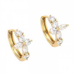 KOLCZYKI POZŁACANE 15/10 MM KÓŁKA Z BRYLANTAMI XUPING 86170