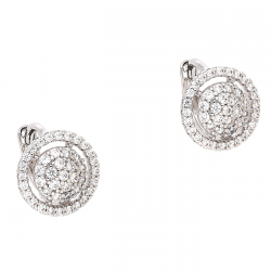 KOLCZYKI PLATYNOWANE 11/10 MM KÓŁECZKA BRYLANTOWY KRĄG XUPING 86180