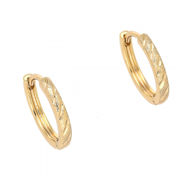 KOLCZYKI POZŁACANE 14/2 MM KÓŁKA PIASKOWANE XUPING 86192