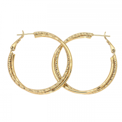 KOLCZYKI POZŁACANE 40/4 MM ZŁOTE KOŁA XUPING 86199