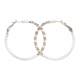 KOLCZYKI PLATYNOWANE 40/3 MM SREBRNE KOŁA XUPING 86208